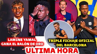 🚨TRIPLE FICHAJE OFICIAL DEL BARCELONA, DE JONG, ANSU FATI FERMIN - LAMINE YAMAL GANA EL BALÓN DE ORO