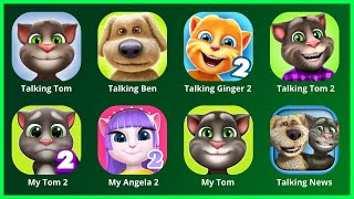 Talking Tom,Talking Ben,Talking Ginger 2,Talking Tom 2,Talking Angela 2,Talking Tom,Talking News