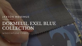 Dormeuil Exel Blue Windowpane Fabrics | Bespoke Bundles By Jaxson Maximus Custom Clothiers