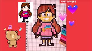 Мэйбл Пайнс Как рисовать по клеточкам Простые рисунки Гравити Фолз How to Draw Pixel Art Mabel Pines