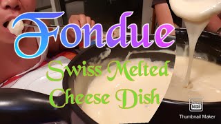 Fondue Cheese Dish, Switzerland Typical Food "Swiss national dish"