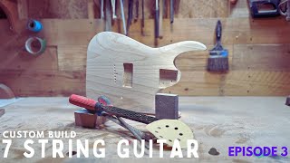 Custom 7 String Guitar Build - Body Carving (Episode 3)