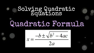 QUADRATIC FORMULA | SIR BJ