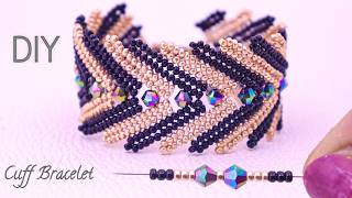 Create a Stunning Cuff Bracelet: Beaded Seed Bead & Bicone Cuff Bracelet Tutorial