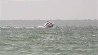 Thunderbolt entering the rough waters of Corozal, Belize.