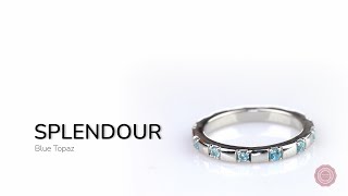 Classic Blue Topaz wedding Band - Splendour