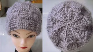 Strip pattern crochet man hat tutorial .