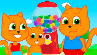 Familia de Gatos - Chicle Falso Dibujos Animados Para Niños