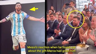 Messi's reaction when he found out about the gift Marca had given him