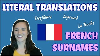 Literal Translations - French Surnames