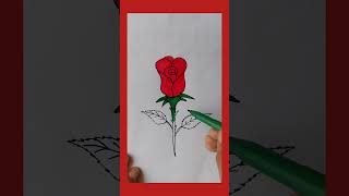 😍🥰 Rose drawing #how to draw a rose#short video #viral short#rose art#rose sketch#easy rose drawing.