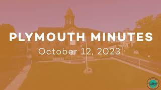 Plymouth Minutes: October 12, 2023: Select Board on October 10th