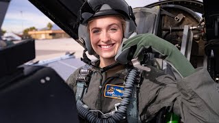 F-16 Fighting Falcon Fighter Jet Take Off US Air Force 2nd Lt Madison Marsh