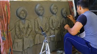 Figurative clay mural art making process | Art Tech