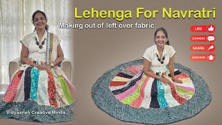 Lehenga Making Out of Leftover Fabric / Sustainable Fashion / Ghagra for Navratri / Recycle Reduce