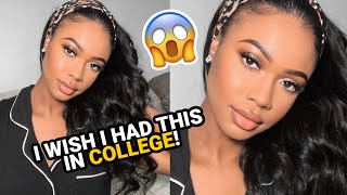 I told myself I'd never get a headband wig BUT SIS!! 5 MINUTE LAZY GIRL HAIR TUTORIAL | Youth Beauty