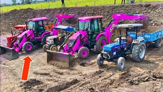 JCB 3dx Backhoe Loading Mud in Mahindra 475 JCB Miti khudai JCB Paipline work #jcb #jcbvideo#farming