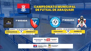 MUNICIPAL DE FUTSAL DE ARAQUARI 2024 - 1ª RODADA - GRUPO B - 26/09/2024