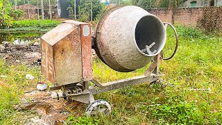 Revive Rusty Vintage Concrete Mixer // Restore And Repair Reuse Ancient Construction Tools - Part 1