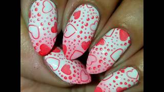 Valentine's Day Ombre and Nail Stamp Design