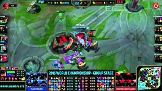 《LOL》2015 世界大賽-16強小組賽 W2D1 FW VS CLG NLPenta kill 獲勝