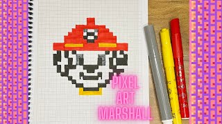 💕 PAW PATROL SERİES 2 MARSHALL 💕Pixel art idea✍️How to draw pixel art/How to draw pixel MARSHALL 💕♥️