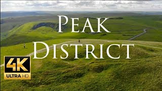 Peak District National Park Derbyshire England 4K Drone Video