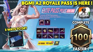 BGMI A2 Royale Pass Is Here! 3 Ways To Get 60 Uc Off Voucher | Complete 100 RP Faster? | Rp Missions