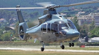 Luxurious Airbus Helicopters H155 (EC155 B1) & H130 takeoff landing at Cannes airport