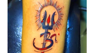 Trishul tattoo with om