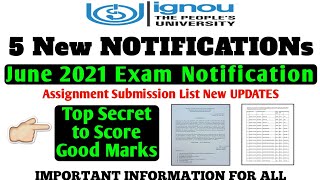 #ignou 5 New NOTIFICATIONS || June Exams Notification by ignou & New Updates By TIPS GURU