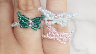 Beaded Butterfly Rings 🦋 Easy DIY Seed Bead Jewelry