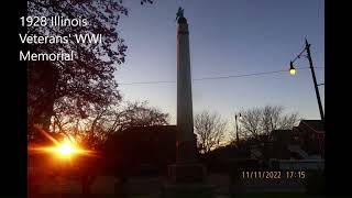 1928 Illinois Veterans' WWI Memorial on Clark Street and Ashland Avenue in Andersonville Chicago