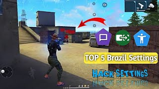 TOP 5 Brazil settings for free fire mobile | 99% Headshot Rate