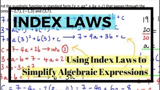 Simplification of Algebraic Expression Using Index Laws