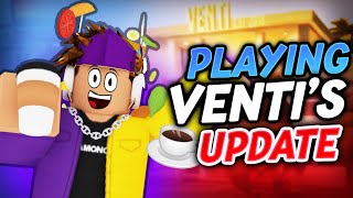 PLAYING VENTI CAFE ON ROBLOX... (Playing Venti Cafe's Update & Review)