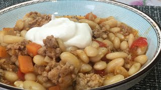 Фасоль по - турецки/с фаршем и овощами