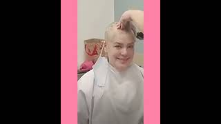 In support of her cancer patient, the doctor shaved her head.