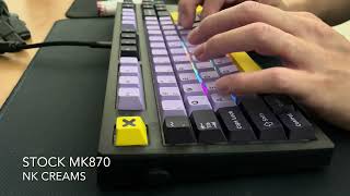 Stock vs Modded MK870 TKL | Penny Mod | NK Creams | Typing Sounds