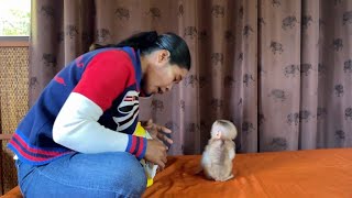 Dramatic ATong Sit Backward Reject Mom Apply Baby Powder