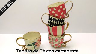 Tutorial: Tazas de Té con cartapesta 🧁♻️ 3 modelos diferentes 🤩