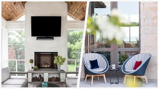 75 White Outdoor With A Fireplace Design Ideas You'll Love ☆