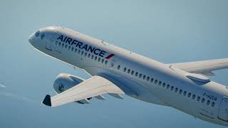 Air France Airbus A220 in flight footages