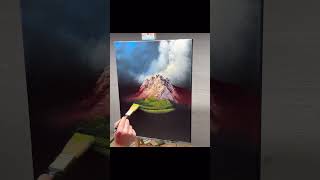 Bob Ross style oil painting #art #artist #artshorts #painting #artwork #arts #easy #fun #bobross