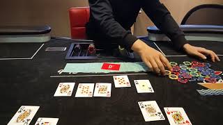 《德州撲克 荷官教學Rookie  Dealer》德州撲克chop平分底池練習Texas Poker Dealer chop