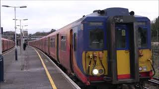 RD24737b(vid).  Two Trains at Guildford.