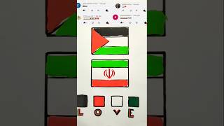 إيران 🇮🇷 تقف مع فلسطين 🇵🇸 ترسم علم الدول العربية#palestine#iran#trending#shorts