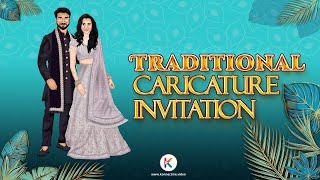 Caricature Wedding Invitations Indian | Indian Wedding Invitation Video | Caricature Wedding Invite