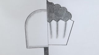 Half face drawing - 5 | Ice cream, Cup cake @TamilNewArt