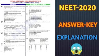 NEET 2020 answer key|| neet answer key 2020||meet answer key with explanation